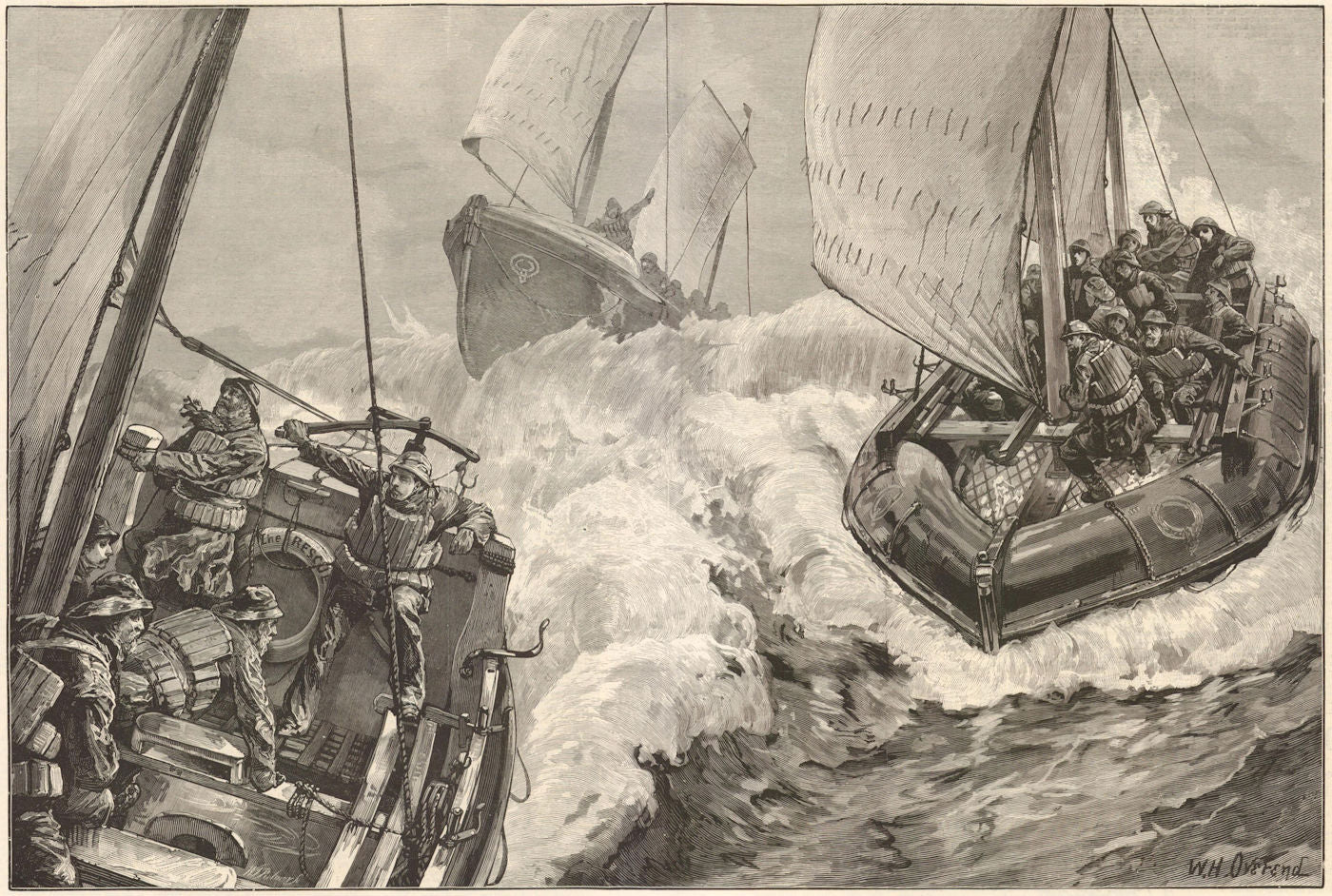 Life-boat competition. RNLI's self-righting boat. Forrestt. Timmis-Hodgson 1886